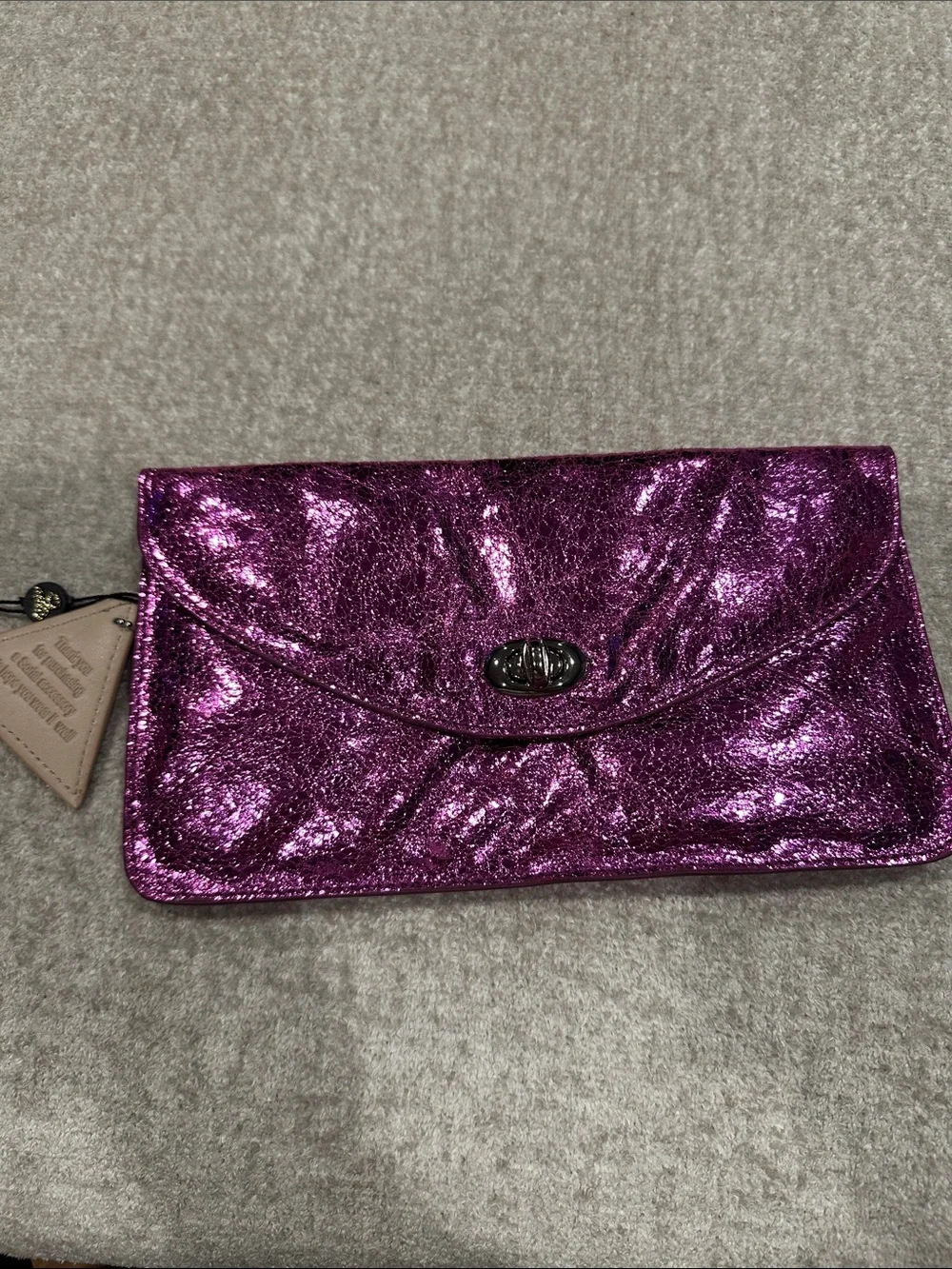 Sorial Metallic hot pink  Envelope Clutch